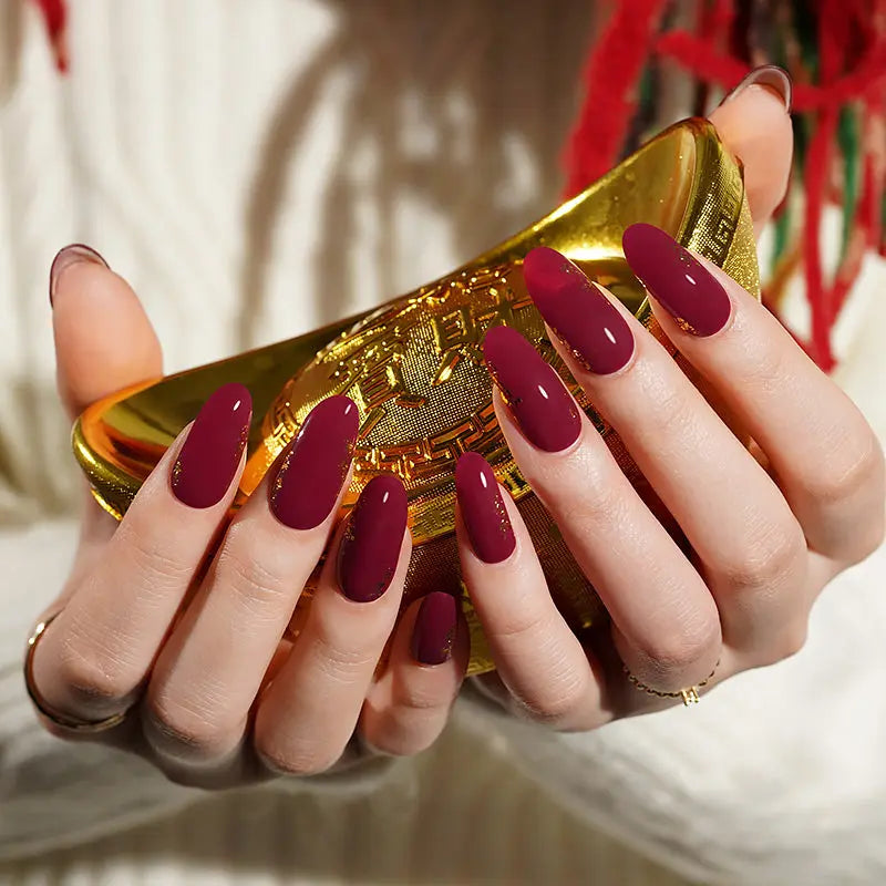 WINE GOLD | UÑAS DE GEL