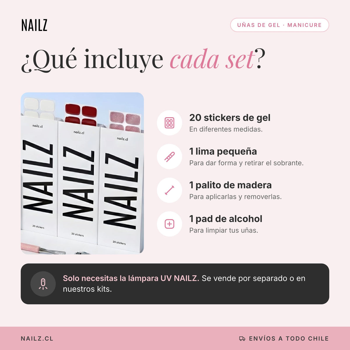 Qué incluye tu set de uñas de gel NAILZ