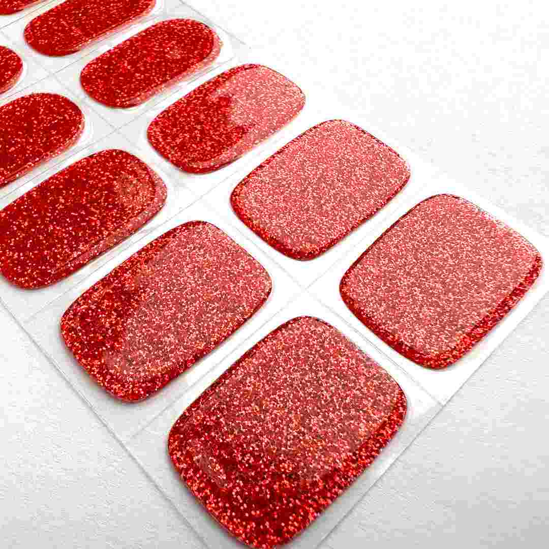 RED GLITTER | UÑAS DE GEL