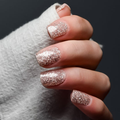 WHITE GLITTER | UÑAS DE GEL