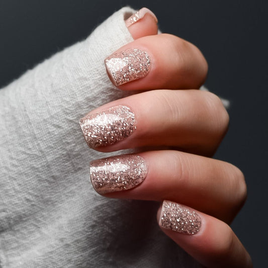 WHITE GLITTER | UÑAS DE GEL