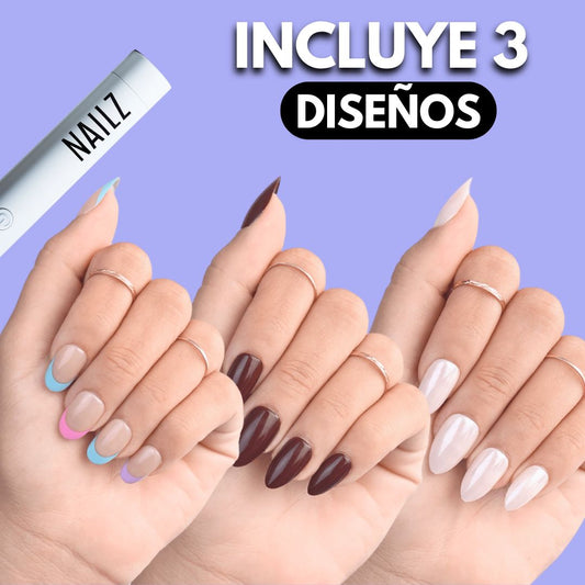 PACK 3 NAILZ + LÁMPARA UV DE REGALO
