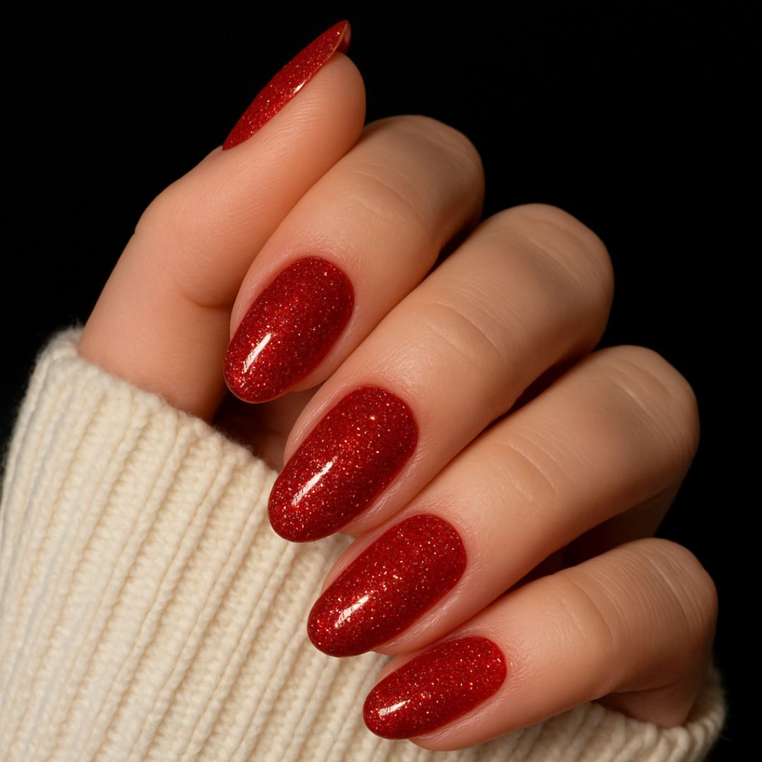 RED GLITTER | UÑAS DE GEL