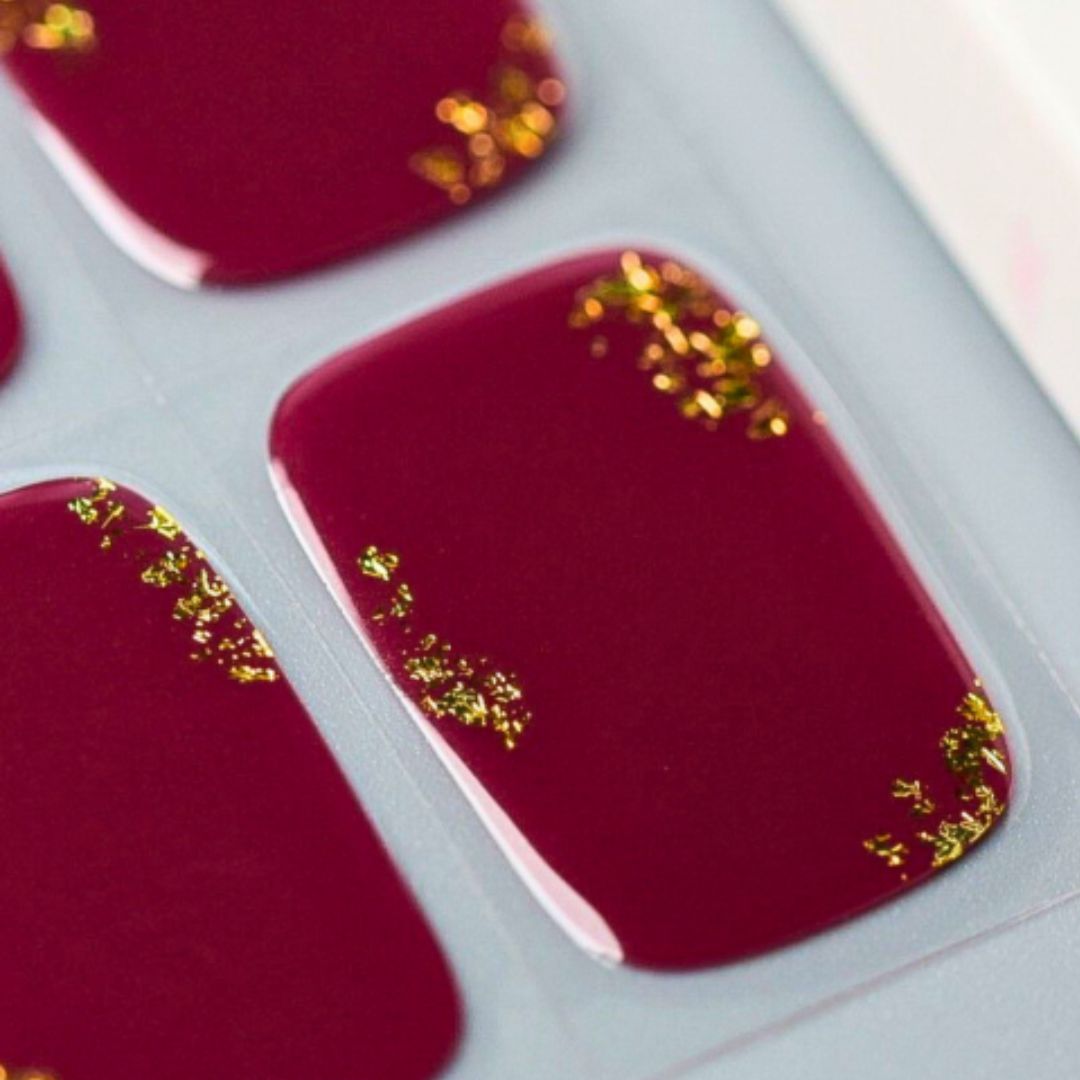 WINE GOLD | UÑAS DE GEL
