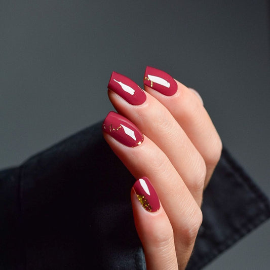 WINE GOLD | UÑAS DE GEL