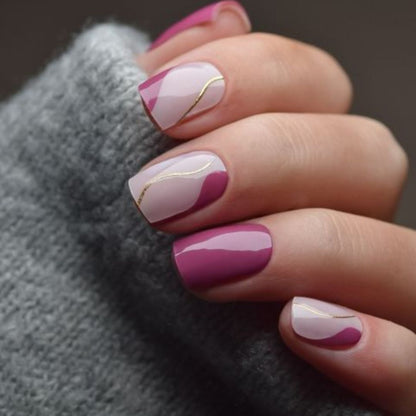 PLUM GOLD | UÑAS DE GEL