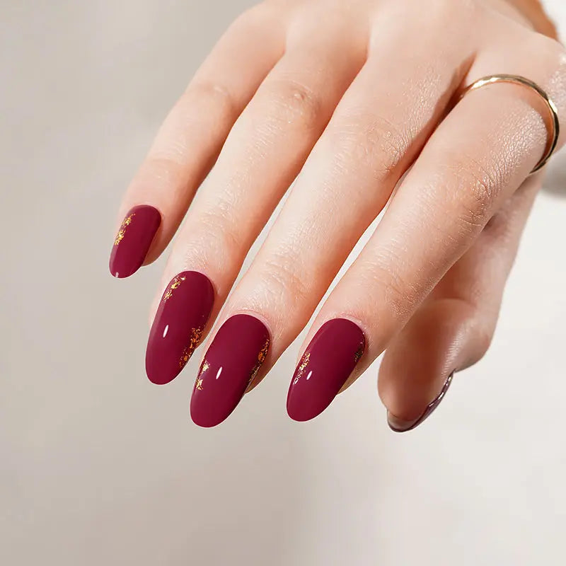 WINE GOLD | UÑAS DE GEL