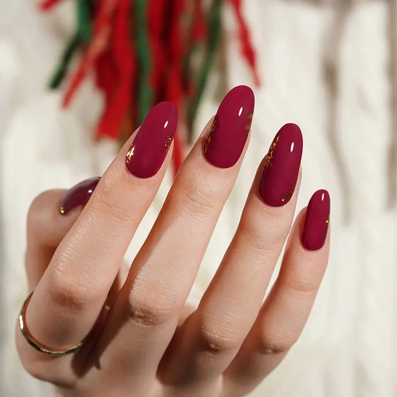 WINE GOLD | UÑAS DE GEL
