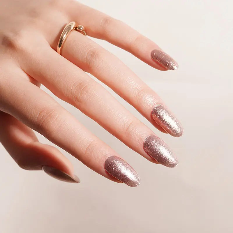 GOLD GLITTER | UÑAS DE GEL