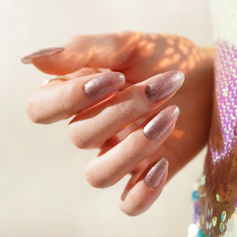 GOLD GLITTER | UÑAS DE GEL