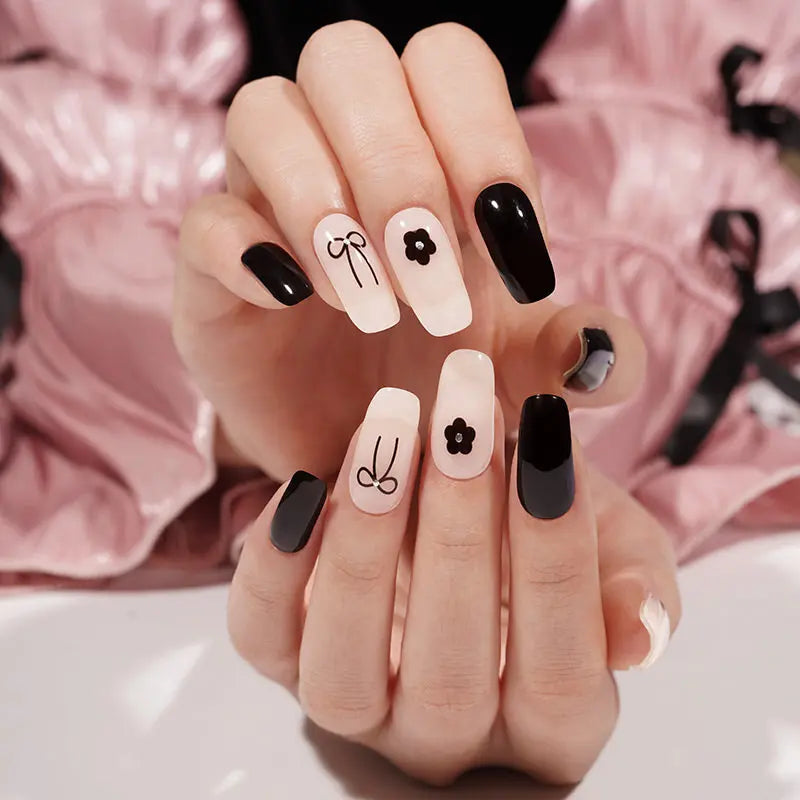 BLACK BOWKNOT | UÑAS DE GEL