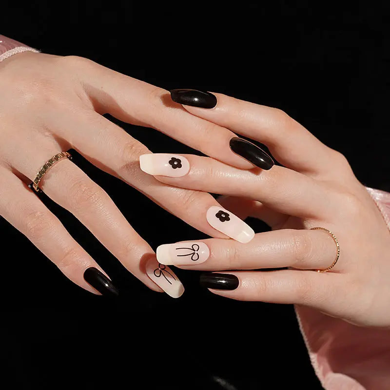 BLACK BOWKNOT | UÑAS DE GEL
