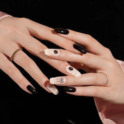 BLACK BOWKNOT | UÑAS DE GEL