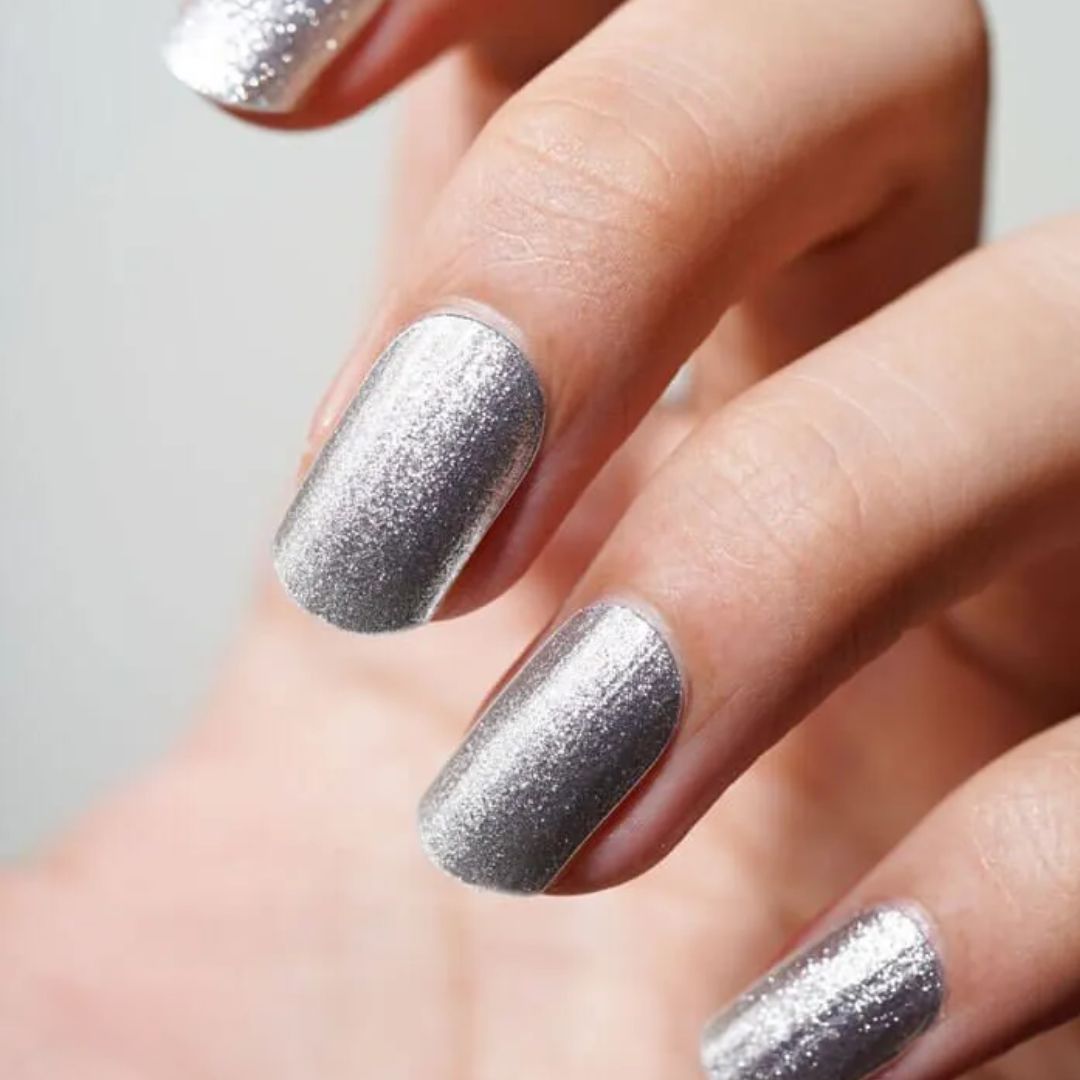 SILVER GLITTER | UÑAS DE GEL