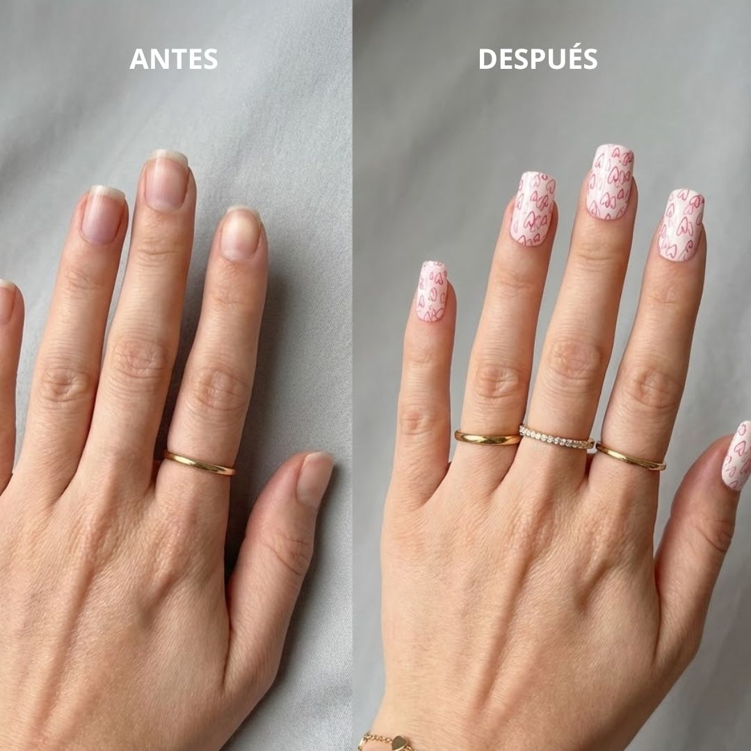 WHITE HEART | UÑAS DE GEL
