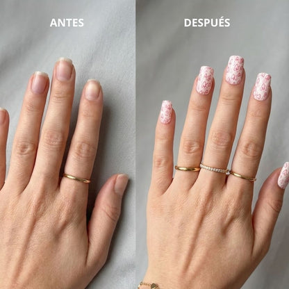 WHITE HEART | UÑAS DE GEL