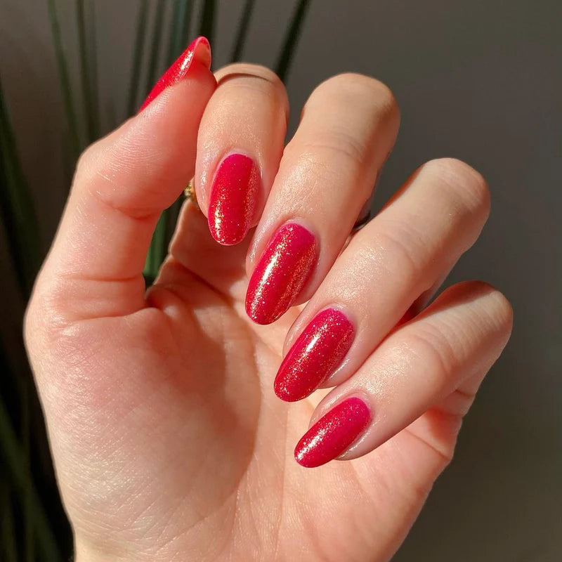 RED GLITTER | UÑAS DE GEL